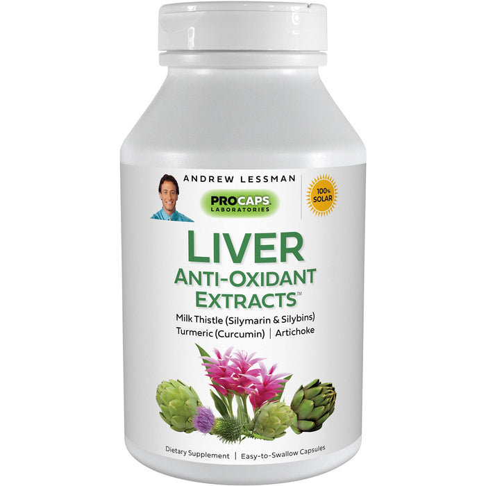 ANDREW LESSMAN Liver Anti-Oxidant Extracts 120 Capsules – Supports The Hard-Working Tissues of The Liver, Promotes Optimum Liver Health & Function, with Milk Thistle, Turmeric and Artichoke Extracts