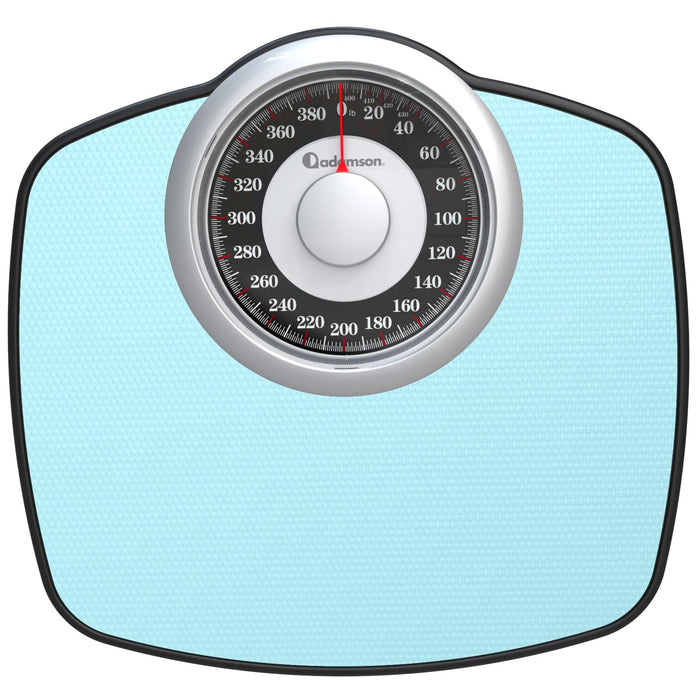 Adamson A25 Scales for Body Weight - Up to 400 LB - 5.3" Dial on 12.4" x 10.2" Platform - Anti-Skid Rubber Surface - High Precision Bathroom Scale Analog - Durable with 20-Year Assurance