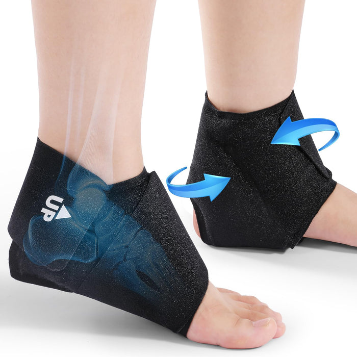 Ankle Ice Pack Wrap - 2 Pack Reusable Hot Cold Foot Ice Pack Wrap for Planters Facetious Relief, Adjustable Ankle Ice Wrap for Swelling, Foot Pain, Heel Pain and Achilles Tendonitis Relief