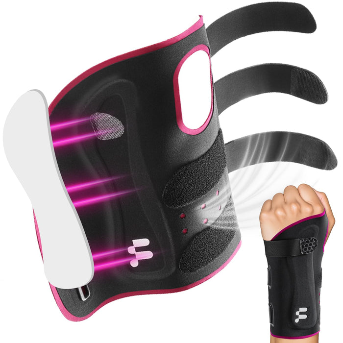 Fitomo Ultra Thin Carpal Tunnel Wrist Brace, Breathable Yoga Fabric with S-Splints for Pain Relief, Tendonitis, Typing & Sleeping, Injury Recovery (Right Hand, M)
