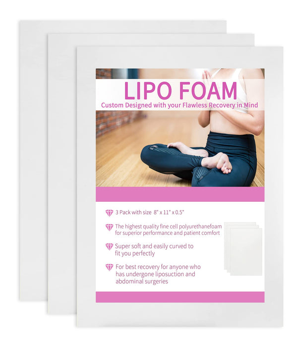 Birllaid Lipo Foam Pads, Bbl Foam Boards,Help Out When Using Ab Board Compression Garments Tummy Tuck, 3 Pack Liposuction Surgery Foam Sheet for Recovery
