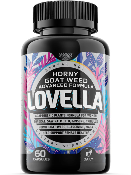 Hornygoatweed Women - Libido Booster for Women, Mood, Energy & Hormone Balance for Women w. Maca Root - Female Libido Booster w. Ginseng - Libido Supplement for Women w. Tribulus terrestris -60ct USA