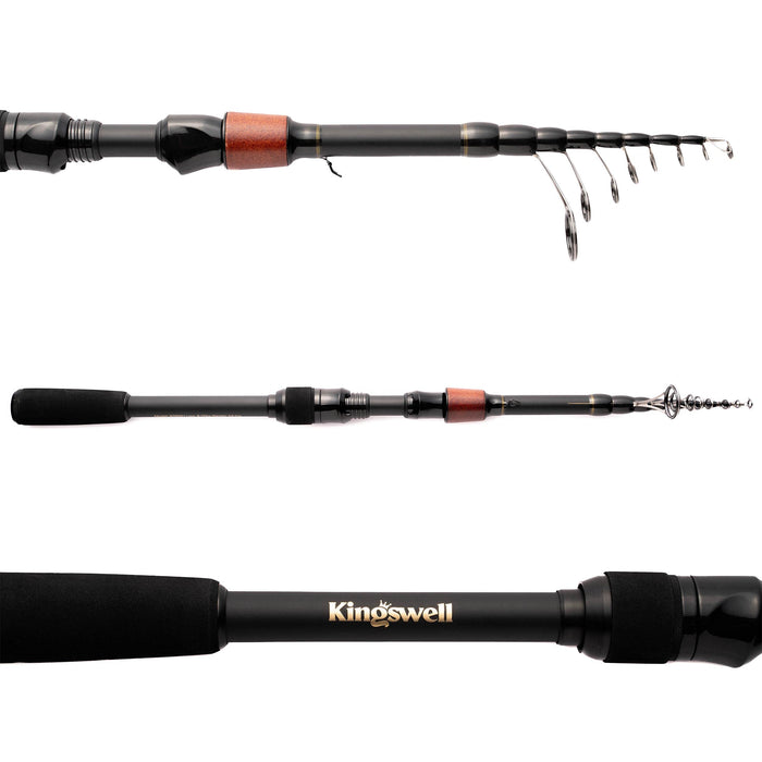 KINGSWELL Telescopic Fishing Rod and Reel Combo, Premium Graphite Carbon Collapsible Fishing Pole with Spinning Reel, Portable Travel kit for Adults KidsGET 20% OFF STOREWIDE!