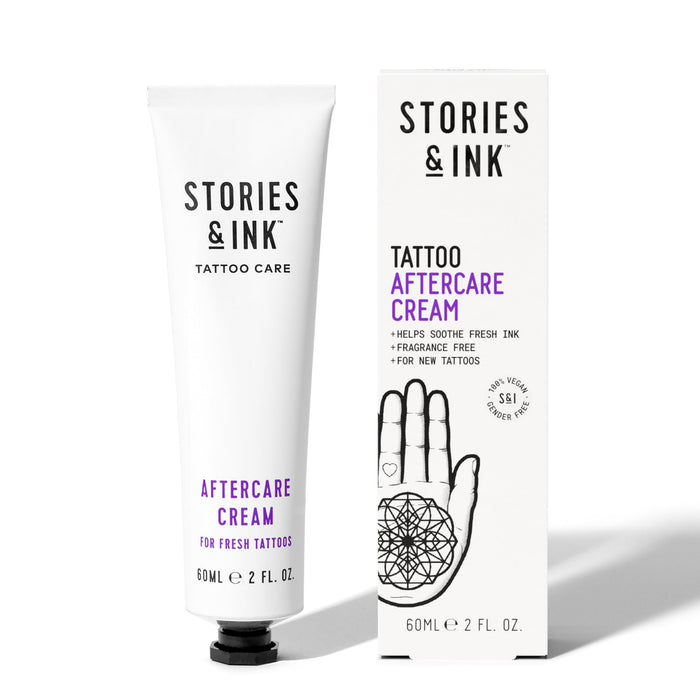 Stories & Ink Tattoo Care | Aftercare Cream - Soothes Freshly Tattooed Skin, Visibly Calms Itchy or Irritated Skin, Fragrance-Free, Vegan & Cruelty-Free, 60 mL / 2 Fl Oz