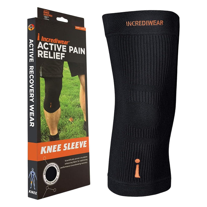 Incrediwear Knee Sleeve – Knee Braces for Knee Pain, Joint Pain Relief, Swelling, Inflammation Relief, and Circulation, Knee Support for Women and Men, Fits 16”-18” Above Kneecap (Black, X-Large)