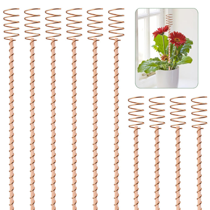 10 Pack 17" Electroculture Plant Stakes, Long Copper Garden Stakes, Electroculture Copper Coil Antennas for Growing Garden, High-Yield, Eco-Friendly