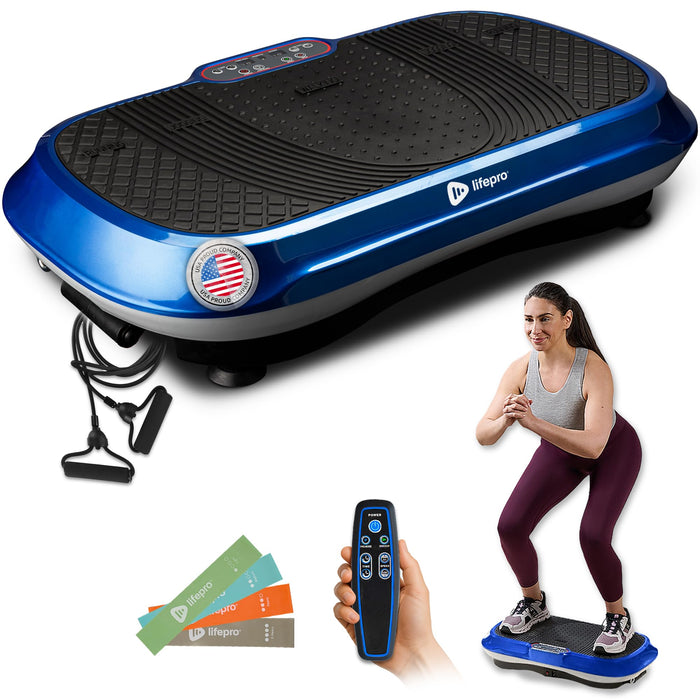 LifePro Vibration Plate Exercise Machine - Whole Body Workout Vibration Fitness Platform w/ Loop Bands - Home Training Equipment - Remote, Balance Straps, Videos & Manual