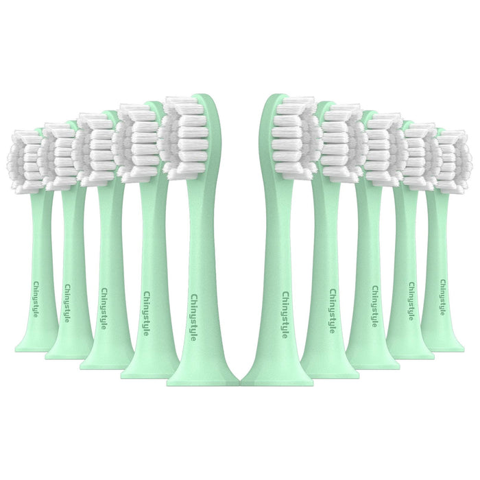 Chinystyle Toothbrush Replacement Heads, Compatible with Suri Electric Toothbrush Replacement Brush Heads for Suri Sonic Electric toothbrushes, Green 10-Pack