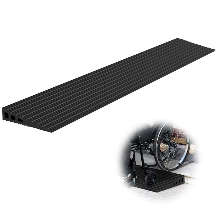 Nuvium 1.2" Rise Threshold Ramps for Doorways, 35.5" Wide Natural Rubber Power Wheelchair Ramp is Adjustable and Cuttable for Doorways, Curb, Sweeper, Power Scooters, 2000 Lbs Load Capacity