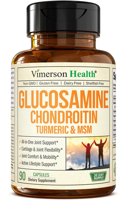 Chondroitin MSM & Turmeric Joint Support Supplement – 1500 mg, with Boswellia & Glucosamine – Supports Cartilage, Mobility, Flexibility, & Joint Health – 90 Capsules