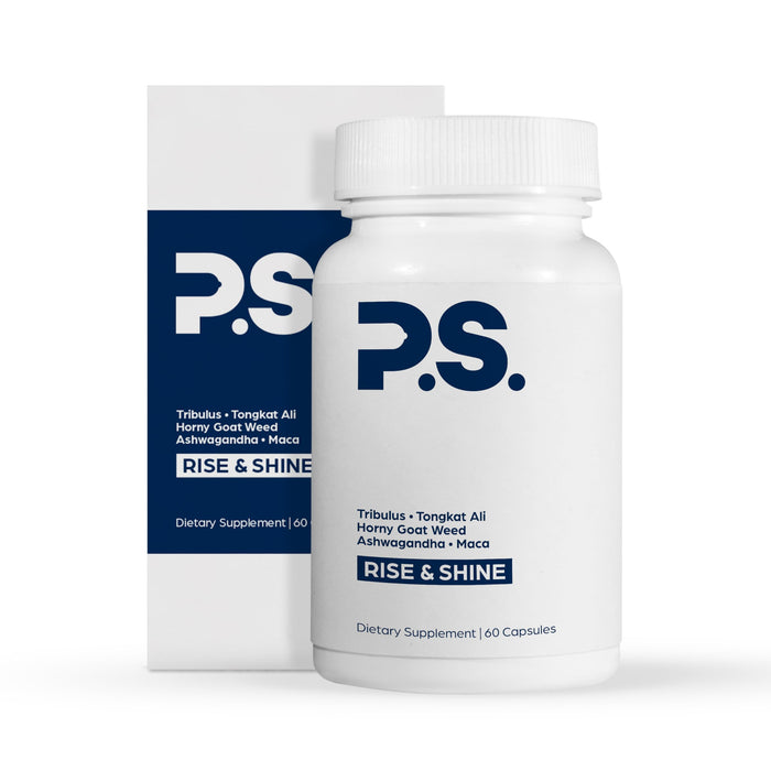 PS Rise & Shine Premium Horny Goat Weed Supplement with Tribulus, Fenugreek, Maca, Ashwagandha, and Tongkat Ali - Supports Energy and Boosts Testosterone (60 Capsules)