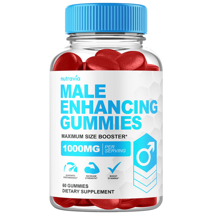 Male Enhancing Supplement Gummies - 6 in 1 Testosterone Booster Gummies for Men, Stamina Test Boost Gummy for Men with Horny Goat Weed, Tribulus, Maca Root Boost Energy, Performance (60 Gummies)