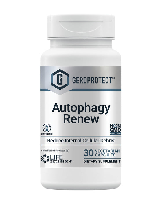 Life Extension GEROPROTECT® Autophagy Renew, Luteolin, piperlongumine, Cellular Health Support, Healthy Aging, Gluten-Free, Non-GMO, Vegetarian, 30 Capsules