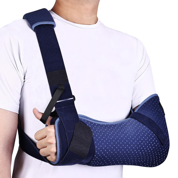 Willcom Arm Sling for Shoulder Injury with Waist Strap - Immobilizer Brace Support for Sleeping, Rotator Cuff Surgery (Comfort Version, Left, Large,40-51 inch)