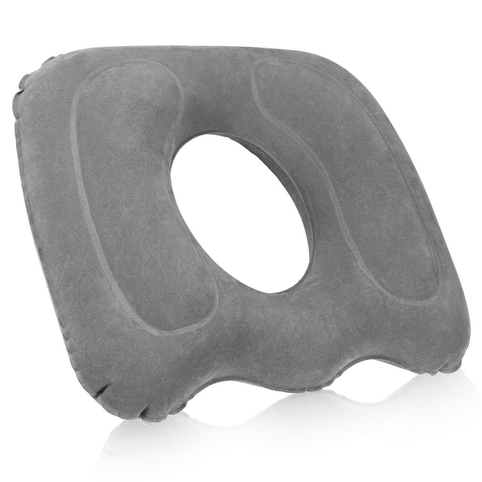 Leinuosen 1 Pc Inflatable Seat Cushion 18.1'' x 15.7'' x 4.7'' Portable Lift Donut Pillow Height Adjustable Hemorrhoid Pillow for Tailbone Back Pain Bed Sore Home Car Chair Wheelchair Sitting, GrayGET 20% OFF STOREWIDE!