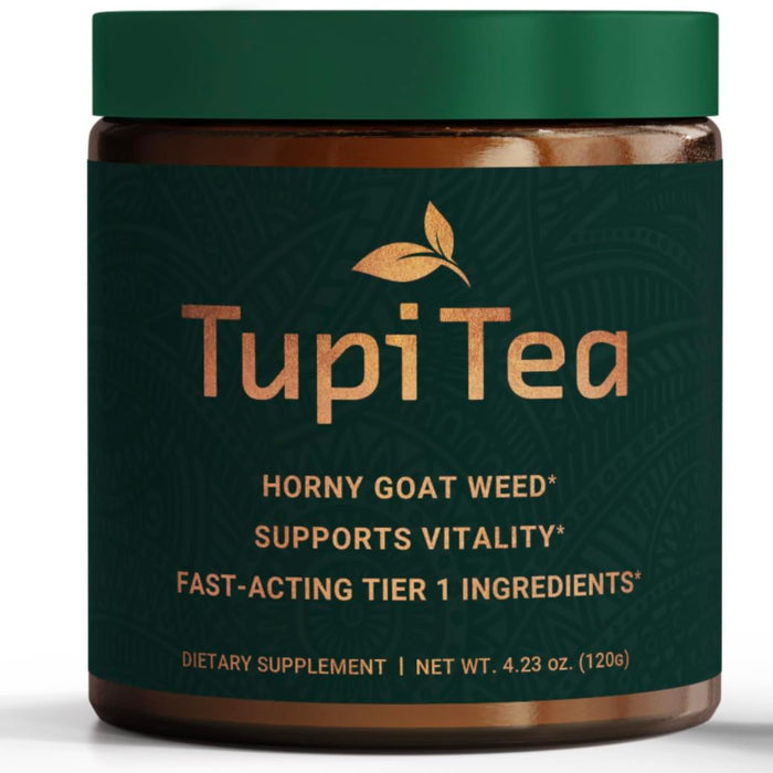 Tupi Tea Horny Goat Weed Powder, Supplement w/Maca Root, Tribulus Terrestris Extract, Muira Puama to Boost Energy, Wellness & Nitric Oxide Support for Men & Women
