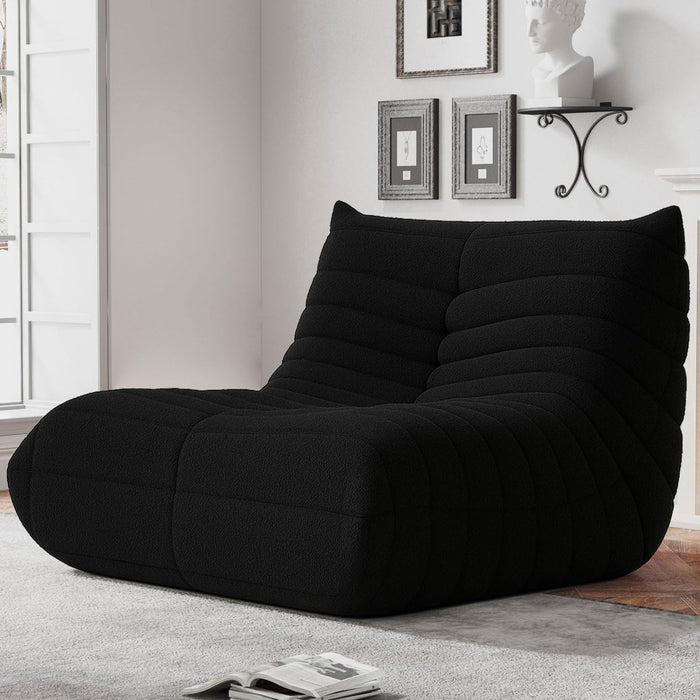 WHGBJA Bean Bag Chairs for Adults, BeanBag Reading Chair Memory Foam Couch, Floor Chair Soft Teddy Material, Comfy Reading Nook Chairs for Bedroom Living Room Office (Black)