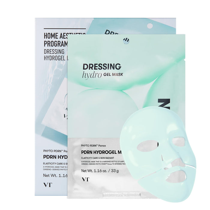 VT COSMETICS PDRN Hydrogel Mask(33gx4ea), Intensive Nourishing, Rejuvenating Face Mask, Skin Repair & Elasticity Boost, Overnight Melting Mask, Improves Radiant, Korean Facial Mask