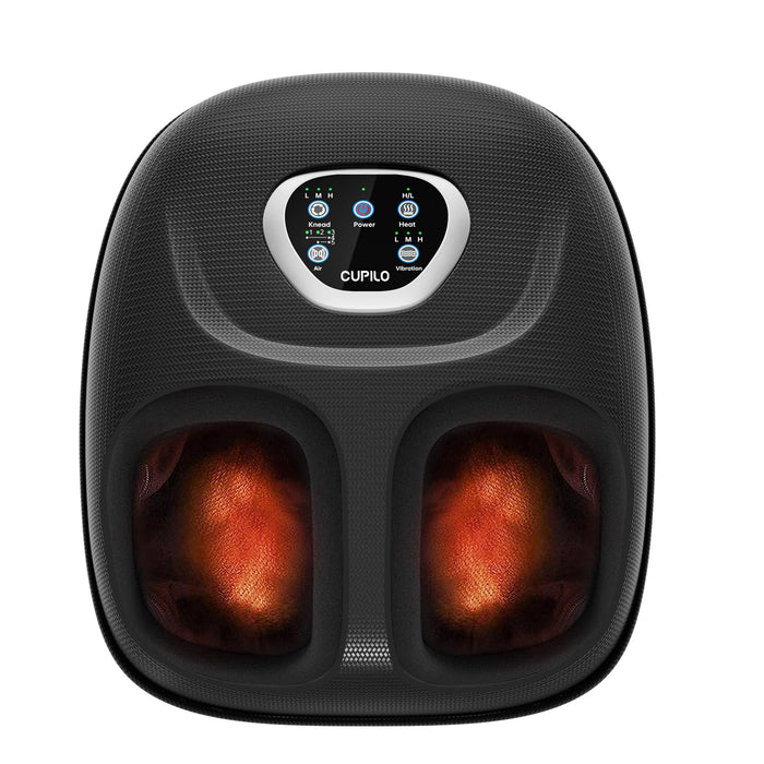 CuPiLo Foot Massager with Heat, FSA HSA Eligible Shiatsu Foot Massager for Plantar Fasciitis,Adjustable Vibration & Pressure for Neuropathy Pain, Gifts for Women Men Mom Her, Fits Up to 13"