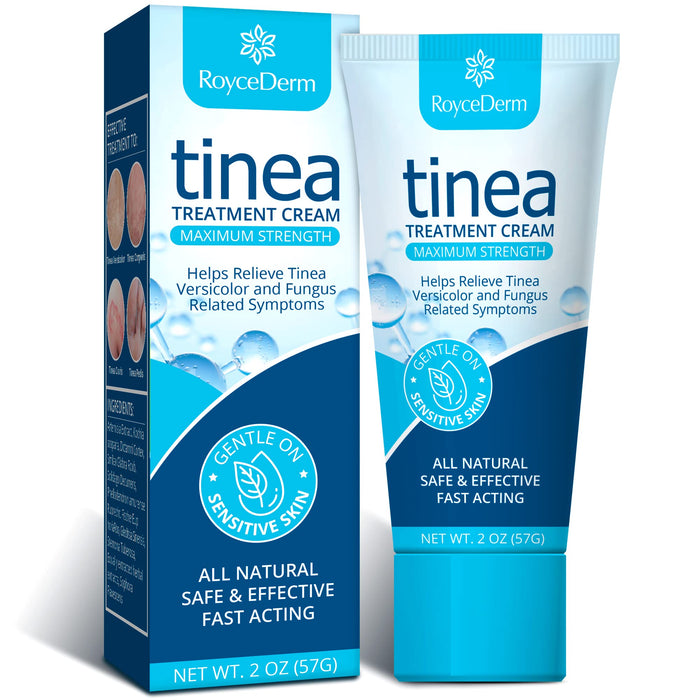 Roycederm Tinea Versicolor Treatment Cream - Antifungal Skin Cream for Athletes Foot, Ringworm, & Fungal Infections - Fast Healing, Soothing, and Moisturizing (50ml)