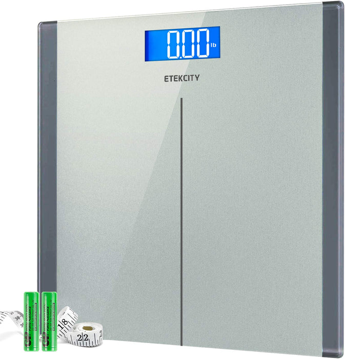 Etekcity Scale for Body Weight, Bathroom Digital Electric Scale for People, Measures Weight up to 400 lbs, Silver