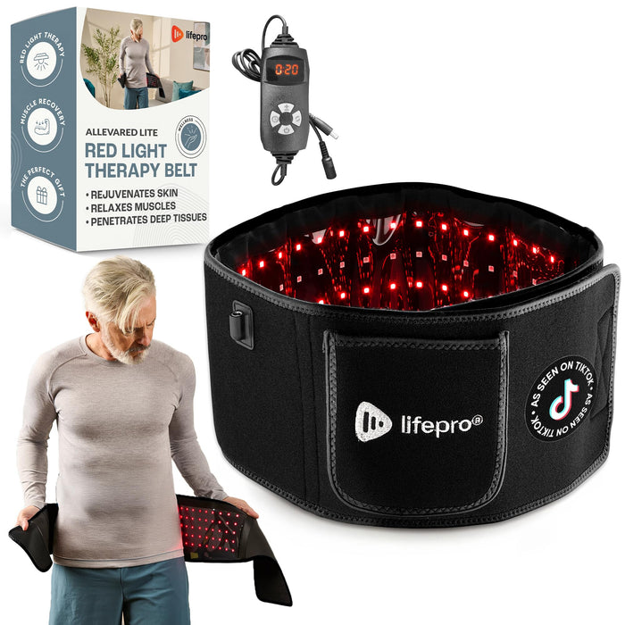 Lifepro Red Light Therapy Belt - 660nm & 850nm Near Infrared & Red Light Therapy for Body- Muscle Relaxation, Inflammation, Improve Circulation