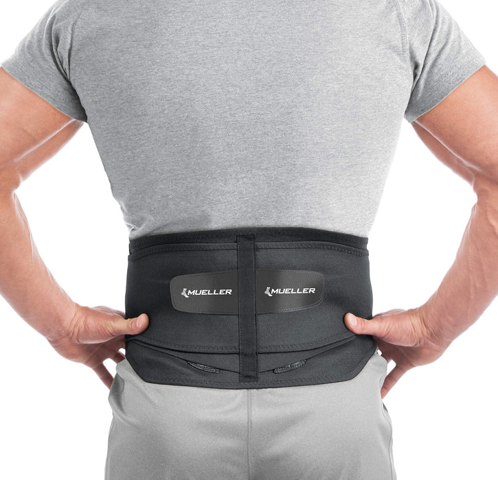 MUELLER Sports Medicine Adjustable Lumbar Back Brace with Removable Pad, Back Pain Relief Support for Men and Women, Ideal for Upper and Lower Back Pain, Sciatica, Scoliosis, Black, Small
