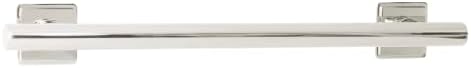12-inch Coronado Designer Straight Bathroom Shower Grab Bar with Decorative Square Flanges, Polished