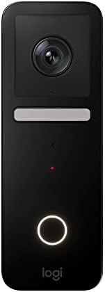 Logitech Circle View Apple HomeKit- enabled Wired Doorbell with Logitech TrueView Video, Face Recognition, Color Night Vision, and Head-to-toe HD Video (Renewed)