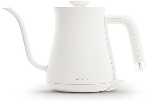 BALMUDA The Kettle | Electric Gooseneck Kettle | Lightweight | Stainless Steel | 0.6L (20fl oz) Capacity | Neon Light Indicator | Perfect for Tea and Coffee | US Version | White