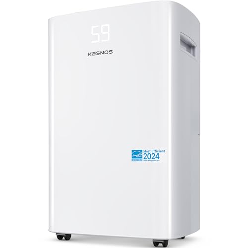 Kesnos 4,500 Sq. Ft. Energy Star Dehumidifier for Home, 52 Pint Dehumidifier with Drain Hose for Basement, Bedroom, Bathroom, Room, Featuring Front Display, 24H Timer and Auto Defrost Function