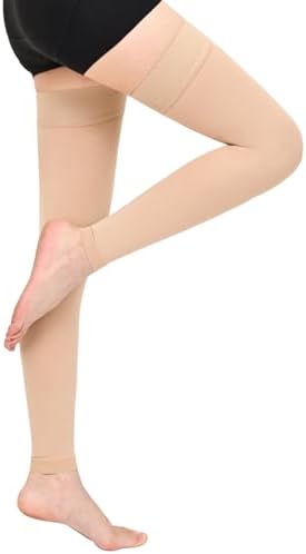 20-30 mmHg Compression Stockings for Women & Men,Thigh High Medical Compression Socks,Support Graduated Compression Hose Sock for Treatment Varicose Veins Swelling-Closed Toe/Open Toe/Footless