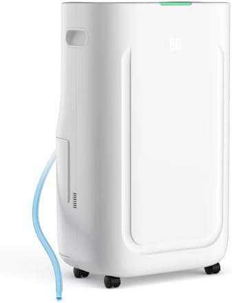 2025Upgraded 5000 Sq.Ft 80 Pint Dehumidifier for Basements with Large 6.5L Water Tank,24H Timer,Child Lock,Defrost,Silent,mold,4 Modes Operation Auto Shut-off