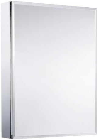 Movo Medicine Cabinet with Mirror, 24 Inch x 30 Inch Aluminum Mirror Cabinet with Single Door, Bathroom Medicine Cabinet, Surface Mount or Recess Installation