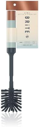 Brite by Scotch-Brite Limited Edition 2-in-1 Straw and Bottle Brush Set, Sleek and Stylish Bottle Cleaner Brush with 360-Degree Bristles and Hidden Straw Brush