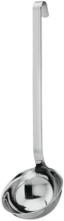 Rosle 10009 Stainless Steel Hooked Handle Ladle with Pouring Rim Serving Spoon