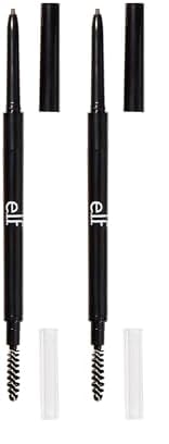 e.l.f. Ultra Precise Brow Pencil, Creamy, Micro-Slim, Precise, Defines, Creates Full, Natural-Looking Brows, Tames and Combs Brow Hair, Taupe, 0.002 Oz (Pack of 2)