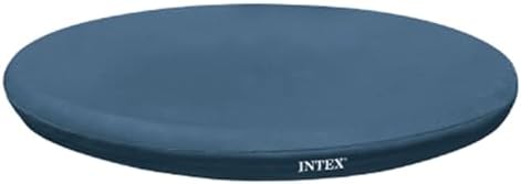 Intex 28026E UV Resistant Deluxe Debris Pool Cover for 13-Foot Intex Easy Set Above Ground Swimming Pool, Vinyl Round Cover with Drain Holes and Nylon Tie-Down Ropes, Blue