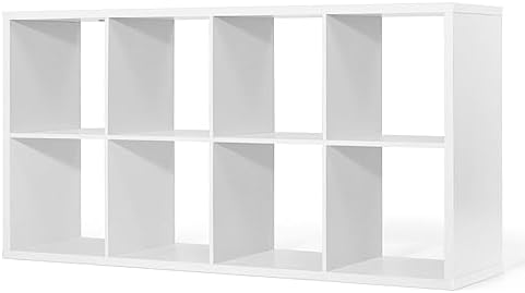 CAPHAUS Sturdy Room 13-Inch Cube Storage Organizer Shelf, with Extra Thick Exterior Edge, Open Storage Shelf Divider, Bookcase, 6-Cube / 8-Cube / 9-Cube, Colors Available in Rustic Grey Oak and White