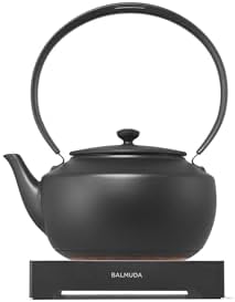 BALMUDA MoonKettle | Electric Kettle with Temp Control (122°F - 212°F) | HOLD & Keep Warm | 900ml (30 fl oz) | Soothing Ambient Light & Sound | Precision Pour Spout | Black