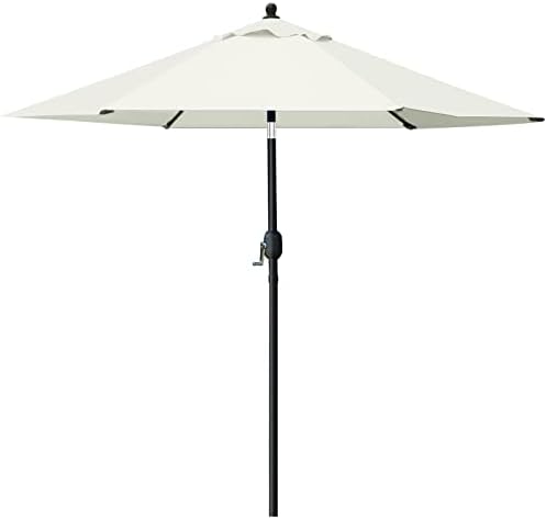 Sunnyglade 7.5' Patio Umbrella Outdoor Table Market Umbrella with Push Button Tilt/Crank, 6 Ribs (Beige)