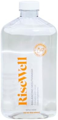 RiseWell Balancing Mouthwash - PH Balancing Alkaline Alcohol Free Mouthwash - Dentist Developed Dry Mouth Rinse - No Added Fluoride and SLS-Free - Wild Mint, 16 Oz