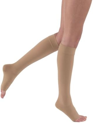 JOBST Relief 20-30 mmHg Compression Stockings, Knee High, Open Toe | Compression Socks for Women/ Men for Tired, Aching or Swollen Legs, Minor Varicosities