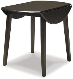 Signature Design by Ashley Hammis Round Dining Room Drop Leaf Table, Dark Brown