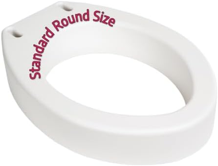Essential Medical Supply Standard Bowl Round Toilet Seat Riser with 3.5" Rise - 17.5" x 13.5" x 3.5", Elevating and Raising Toilet Seat for Seniors, Adults and The Elderly with 300lb Weight Capacity