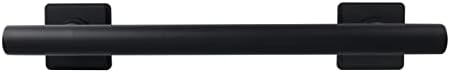 24-inch Coronado Designer Straight Bathroom Shower Grab Bar with Decorative Square Flanges, Matte Black
