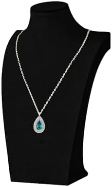 Necklace Bust Stand for Selling, Black Velvet Necklace Display Holder, Jewelry Necklace Organizer Rack for Home Use or Shop Show (13" Height)