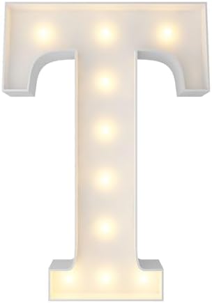 3FT Marquee Light Up Greek Letters, Alphabets Letter “T” DIY Craft Stand For Sorority Fraternity Decorations
