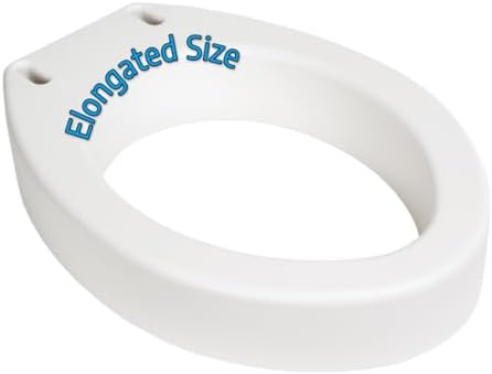 Essential Medical Supply Toilet Seat Riser for Elongated Bowl with 3.5" Rise - 19 x 14 x 3.5 Inch, Elevating and Raising Toilet Seat for Seniors, Adults and The Elderly with 300lb Weight Capacity
