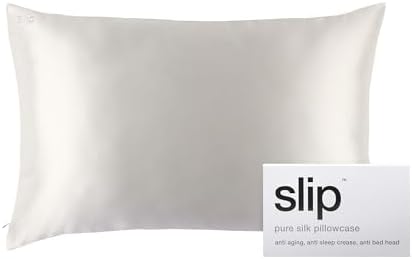 slip The Original Queen Pure Silk Pillow Case - 100% Pure 22 Momme Mulberry Silk - Queen Size Standard Pillow Case - Anti-Aging, Anti-BedHead, Anti-Sleep Crease, White (20" x 30")